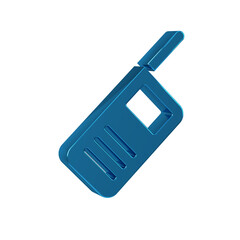 Canvas Print - Blue Walkie talkie icon isolated on transparent background. Portable radio transmitter icon. Radio transceiver sign.