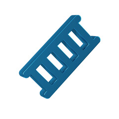 Sticker - Blue Fire escape icon isolated on transparent background. Pompier ladder. Fireman scaling ladder with a pole.