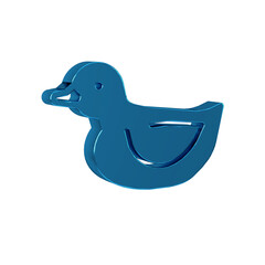 Poster - Blue Rubber duck icon isolated on transparent background.