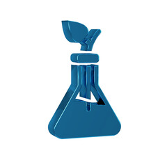 Sticker - Blue Plant breeding icon isolated on transparent background. Plants growing in the test tubes. Organic food ,agriculture and hydroponic.