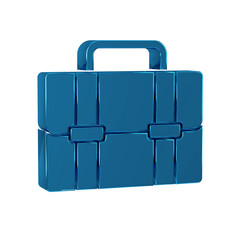 Poster - Blue Briefcase icon isolated on transparent background. Business case sign. Business portfolio.