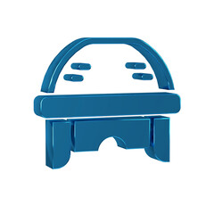 Sticker - Blue Hockey helmet icon isolated on transparent background.