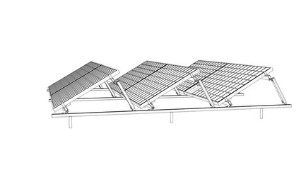 Wall Mural - Animated drawing of solar panels rotating around its axis