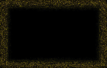 Aufkleber - Gold stars sparkles in shiny frame shape isolated on black background. Vector illustration 