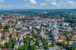 Ausblick auf Kempten, zentrale Stadt des Allgäus und eine der ältesten Städte Deutschlands
