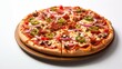 © AlexCaelus - Pizza isolated on white background, Fresh Tasty Food, Cheese, tomato ketchup, mozzarella