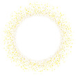 Shiny circle with gold confetti isolated on transparent background. Abstract luxury backdrop golden sparkles shape decoration for Christmas or New year's eve celebration. Vector illustration 