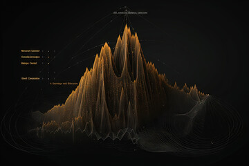 Aufkleber - Abstract business graph in mountain style. Data bars concept element for business.