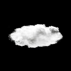 White cloud isolated over black background, 3D illustration