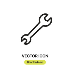 Poster - Wrench icon vector. Linear-style sign for mobile concept and web design. Wrench symbol illustration. Pixel vector graphics - Vector