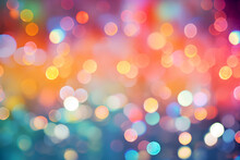 Colorful Rainbow Bokeh Sparkle Abstract Lights Background 
