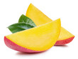 Mango isolated. Fresh organic mango with leaves