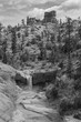 Tropic Ditch Falls in Bryce Canyon National Park in Black and White