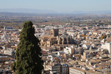 Fototapeta Paryż - The panorama of old town of Granada, Albaicin, in Spain