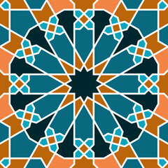 Poster - Seamless geometric ornament based on traditional islamic art
