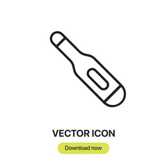 Poster - Thermometer icon vector. Linear-style sign for mobile concept and web design. Thermometer symbol illustration. Pixel vector graphics - Vector