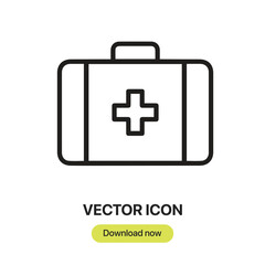 Aufkleber - Medical Kit icon vector. Linear-style sign for mobile concept and web design. Medical Kit symbol illustration. Pixel vector graphics - Vector