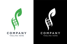 DNA Logo With Green Leaves