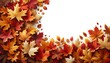 Autumn's Edge - Bottom Border of Fall Leaves with Upper Text Space