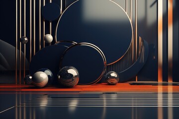 Poster - A collection of colorful balls arranged on a wooden floor. Perfect for adding a playful touch to any design or project