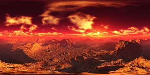 Wall Mural - mars, hdri, environment map , round panorama, spherical panorama, equidistant projection, 360 high r