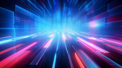 futuristic street or datacenter - abstract 3d illustration. fractal - digital art. composition of gl