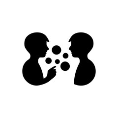 Wall Mural - Two friends blowing bubbles icon - Simple Vector Illustration