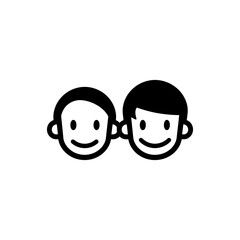 Wall Mural - Two people laughing icon - Simple Vector Illustration