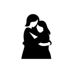 Poster - Two people hugging icon - Simple Vector Illustration