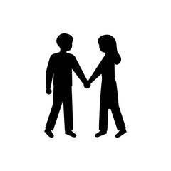 Wall Mural - Two people supporting each other icon - Simple Vector Illustration