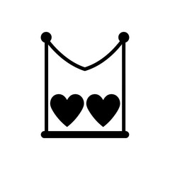 Canvas Print - Love hearts on a swing icon - Simple Vector Illustration