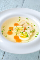 Wall Mural - Chicken broth in plate