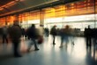 © DailyLifeImages - motion blur of busy crowd of rushing people moving and walking in hurry