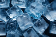 © barmaleeva - Crystal clear melted ice cubes with drops. Generative AI