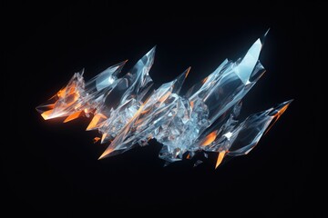 Poster - A close-up view of a bunch of crystals on a black background.