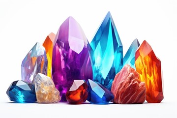 Poster - A group of colorful crystals stacked on top of each other.