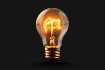 Poster - A close-up image of a light bulb with a lightning inside.