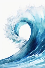 Poster - A striking painting capturing the essence of a large wave in the ocean. Perfect for adding a touch of nature's power and beauty to any space
