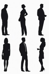 Aufkleber - A series of silhouettes capturing the essence of a man and woman.