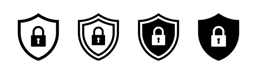 Wall Mural - Security shield icon set