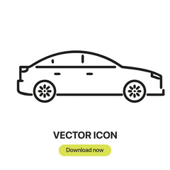 Fototapete - Car icon vector. Linear-style sign for mobile concept and web design. Car symbol illustration. Pixel vector graphics - Vector.	
