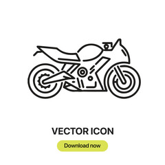 Leinwandbilder - Motorcycle icon vector. Linear-style sign for mobile concept and web design. Motorcycle symbol illustration. Pixel vector graphics - Vector.	
