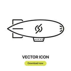 Fototapete - Zeppelin icon vector. Linear-style sign for mobile concept and web design. Zeppelin symbol illustration. Pixel vector graphics - Vector.	
