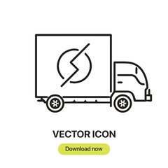 Fototapete - Truck icon vector. Linear-style sign for mobile concept and web design. Truck symbol illustration. Pixel vector graphics - Vector.	

