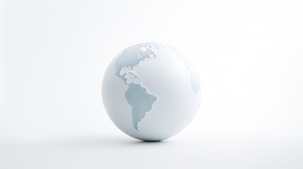 Wall Mural -  a white egg with a map of the world painted on it's side in front of a white background.