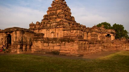 Wall Mural - Slow motion cinematic view of Virupaksha temple at Pattadakal temple complex,Karnataka,India.