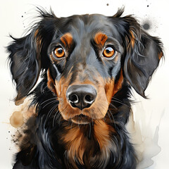 Wall Mural - watercolor Dachshund clipart, Generative Ai