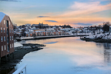 Poster - River Nidelva in Trondheim in the winter