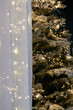 Indoor Christmas decoration with christmas tree and lights