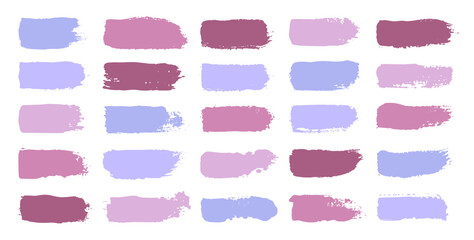 Poster - Brush strokes banners. Abstract paint brushstrokes for modern graffiti design, rough brushstroke texture for poster or cover. Vector isolated set of brush ink stroke colored